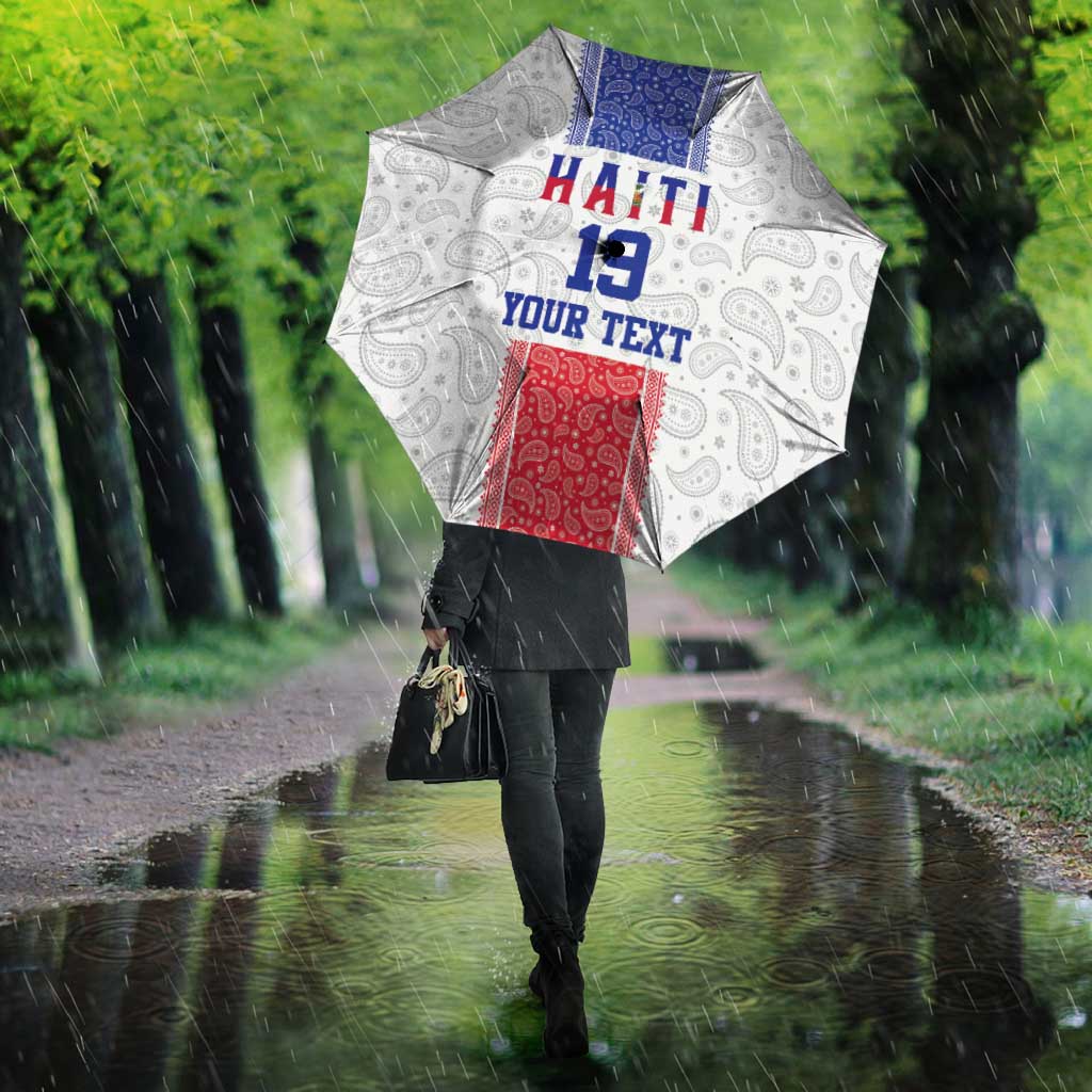 Custom Afro-Haitians Football Umbrella Paisley Flag Pattern Design