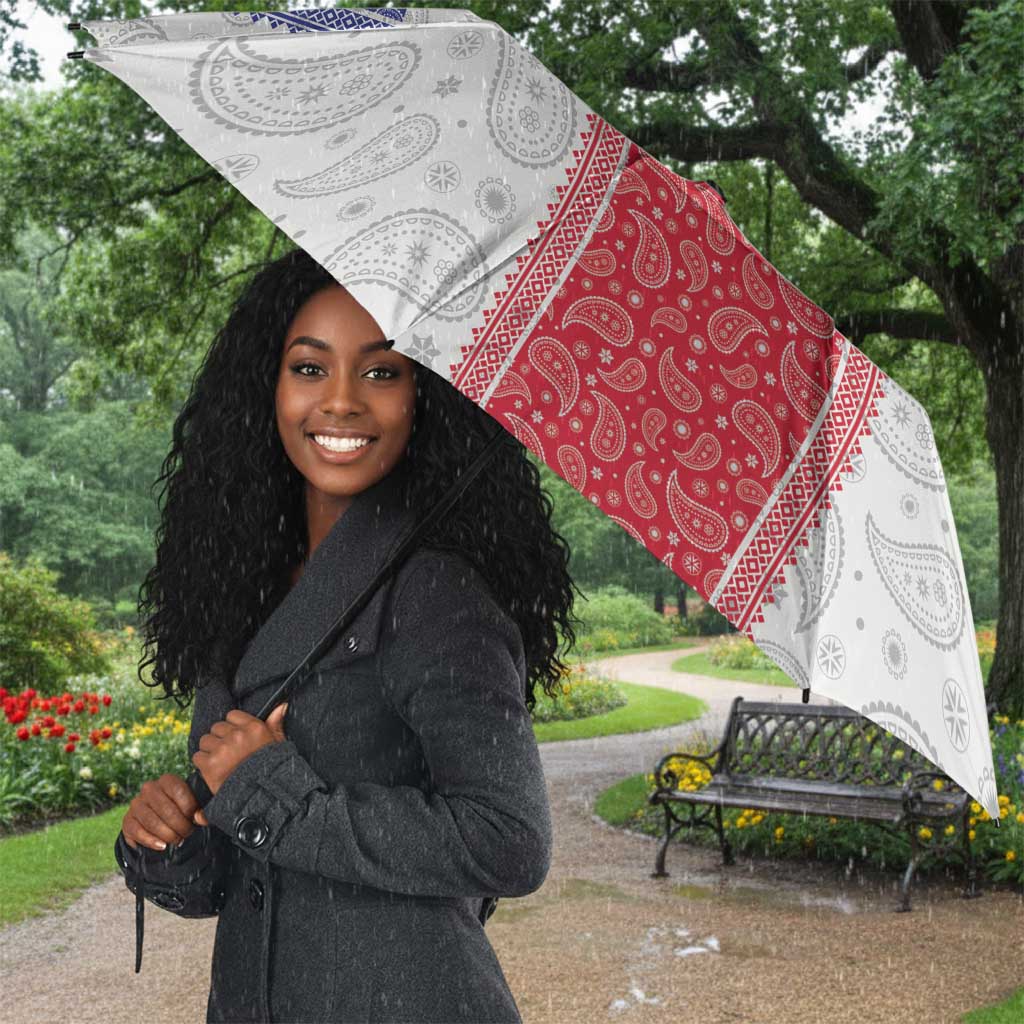 Custom Afro-Haitians Football Umbrella Paisley Flag Pattern Design