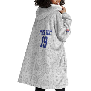 Custom Afro-Haitians Football Wearable Blanket Hoodie Paisley Flag Pattern Design - African Pride