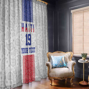 Custom Afro-Haitians Football Window Curtain Paisley Flag Pattern Design - African Pride