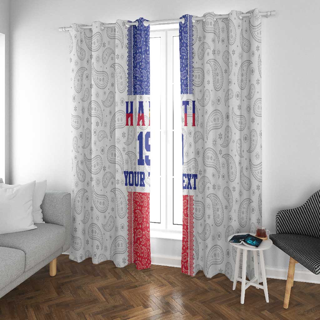 Custom Afro-Haitians Football Window Curtain Paisley Flag Pattern Design - African Pride