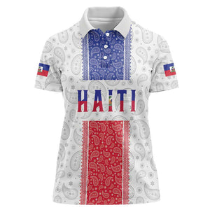 Custom Afro-Haitians Football Women Polo Shirt Paisley Flag Pattern Design LT19
