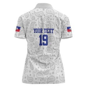 Custom Afro-Haitians Football Women Polo Shirt Paisley Flag Pattern Design LT19
