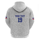 Custom Afro-Haitians Football Zip Hoodie Paisley Flag Pattern Design - African Pride
