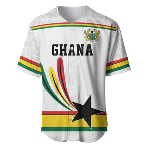 Custom World Football 2026 Ghana Baseball Jersey Black Star Adinkra Heritage White Version