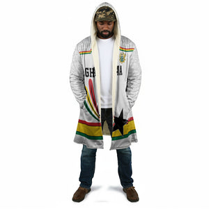 Custom World Football 2026 Ghana Cloak Black Star Adinkra Heritage White Version
