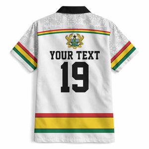 Custom World Football 2026 Ghana Hawaiian Shirt Black Star Adinkra Heritage White Version