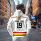 Custom World Football 2026 Ghana Hoodie Black Star Adinkra Heritage White Version