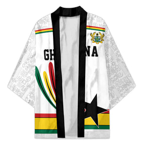 Custom World Football 2026 Ghana Kimono Black Star Adinkra Heritage White Version