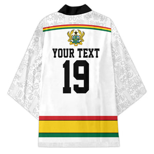 Custom World Football 2026 Ghana Kimono Black Star Adinkra Heritage White Version