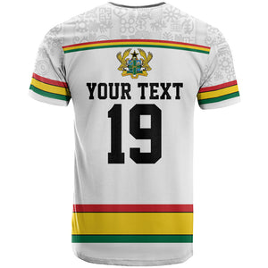 Custom World Football 2026 Ghana T shirt Black Star Adinkra Heritage White Version