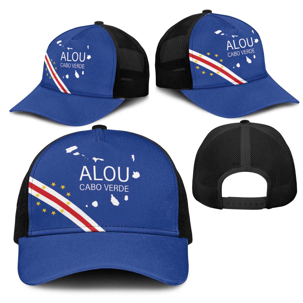 Alou Cabo Verde Football Baseball Net Cap Island Map Flag Pride