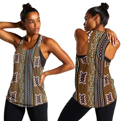 Mali Mud Cloth Women Racerback Tank Traditional Bogolan Pattern LT15