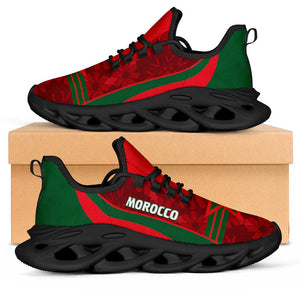 Morocco 2026 Football Clunky Sneakers Go Atlas Lions Islamic Pattern Curve Stylized - African Pride