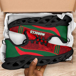 Morocco 2026 Football Clunky Sneakers Go Atlas Lions Islamic Pattern Curve Stylized - African Pride