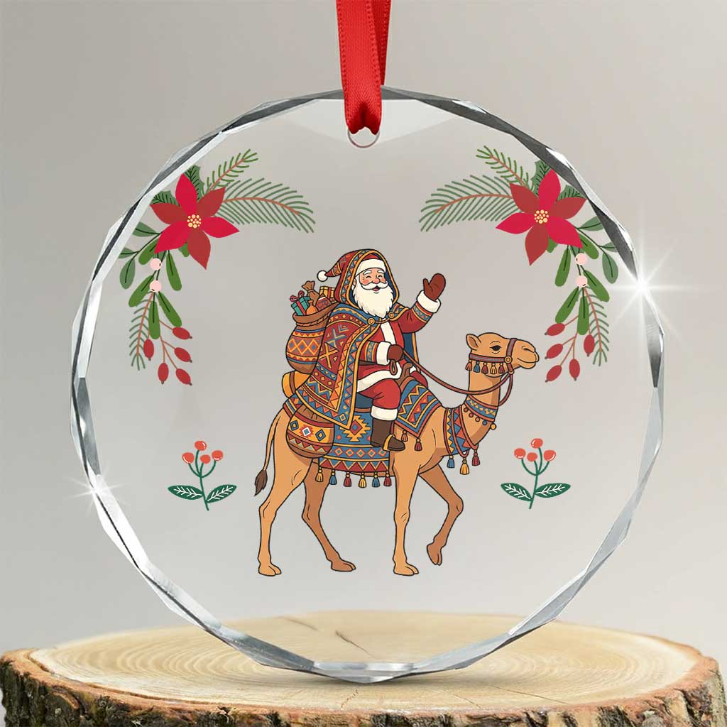 Morocco Christmas Glass Ornament Santa Dromedary Camel