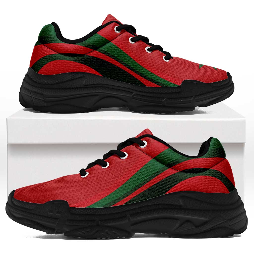 Morocco Football Chunky Sneakers Flag-Inspired Curve Style