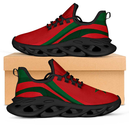 Morocco Football Clunky Sneakers Flag-Inspired Curve Style