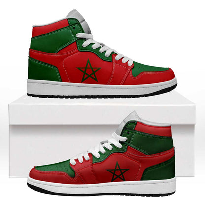 Morocco High Sneakers AJ1 Classic National Flag Style - African Pride