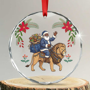 Nigeria Christmas Glass Ornament Santa West African Lion