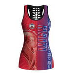 Personalized Afro-Haiti Football Hollow Tank Top 2026 Grenadye Alaso Red Version - African Pride