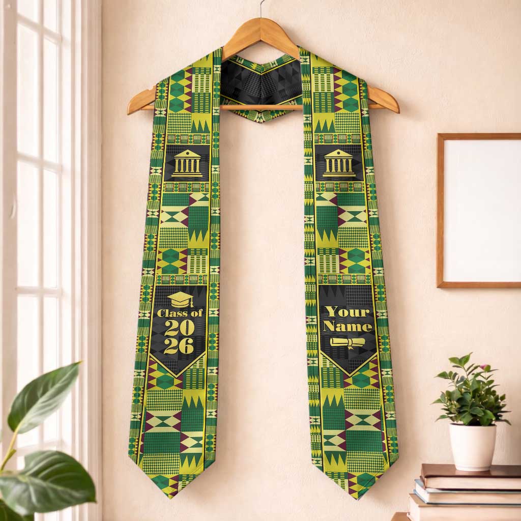 Personalized Kente Pattern Graduation Stole