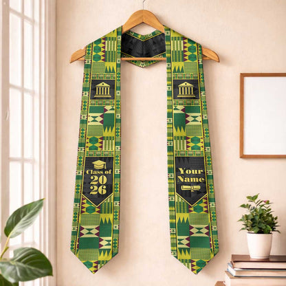 Personalized Kente Pattern Graduation Stole