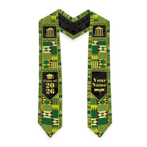 Personalized Kente Pattern Graduation Stole