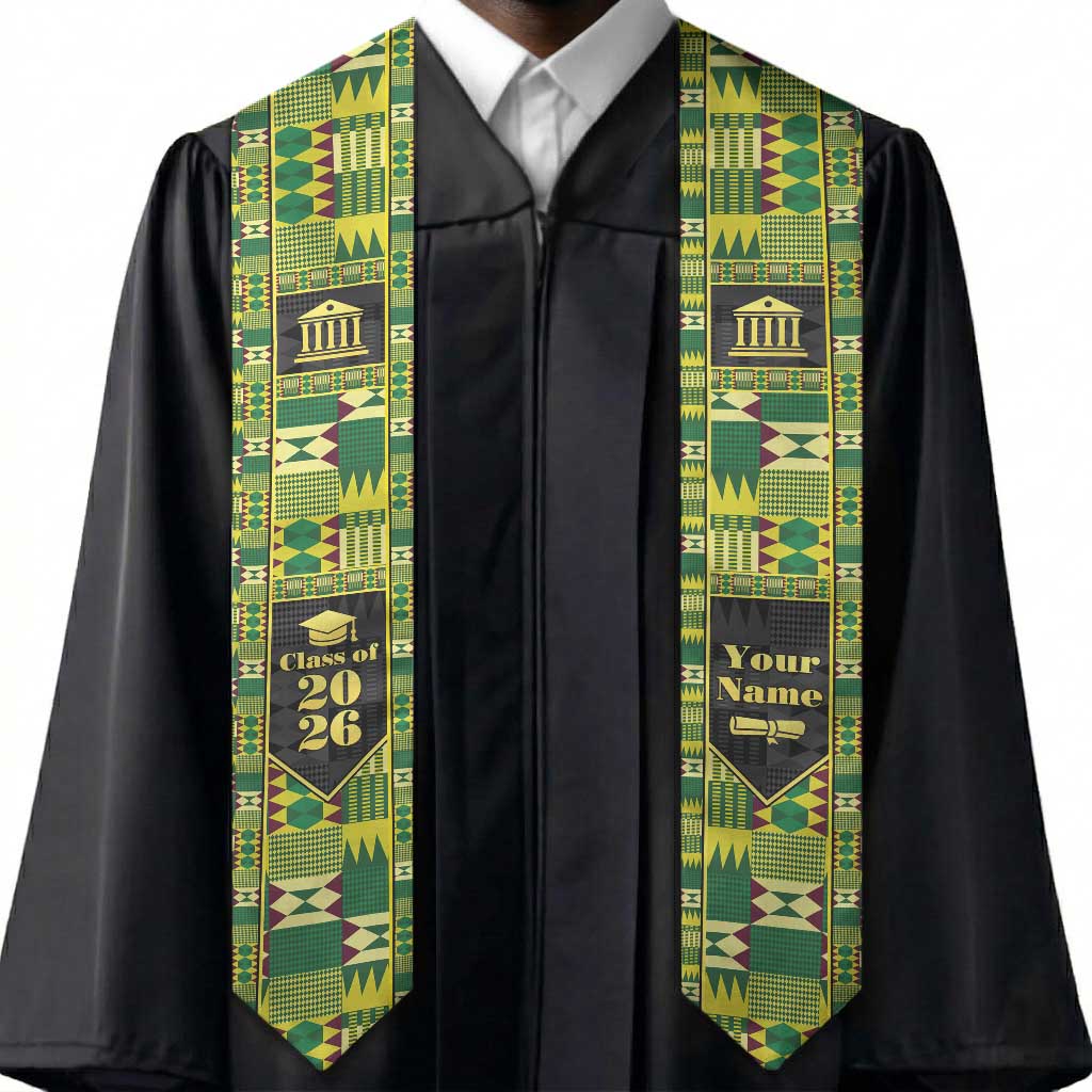 Personalized Kente Pattern Graduation Stole
