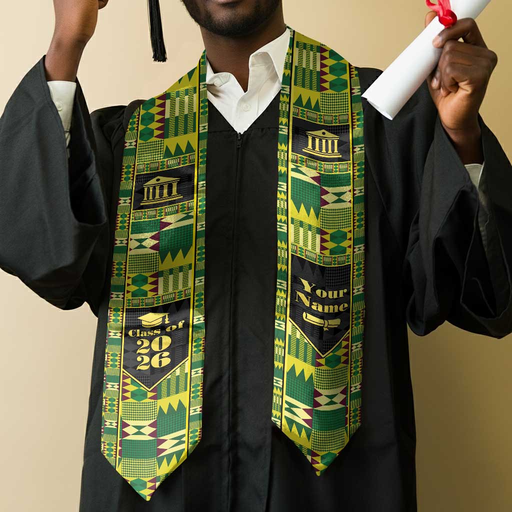Personalized Kente Pattern Graduation Stole