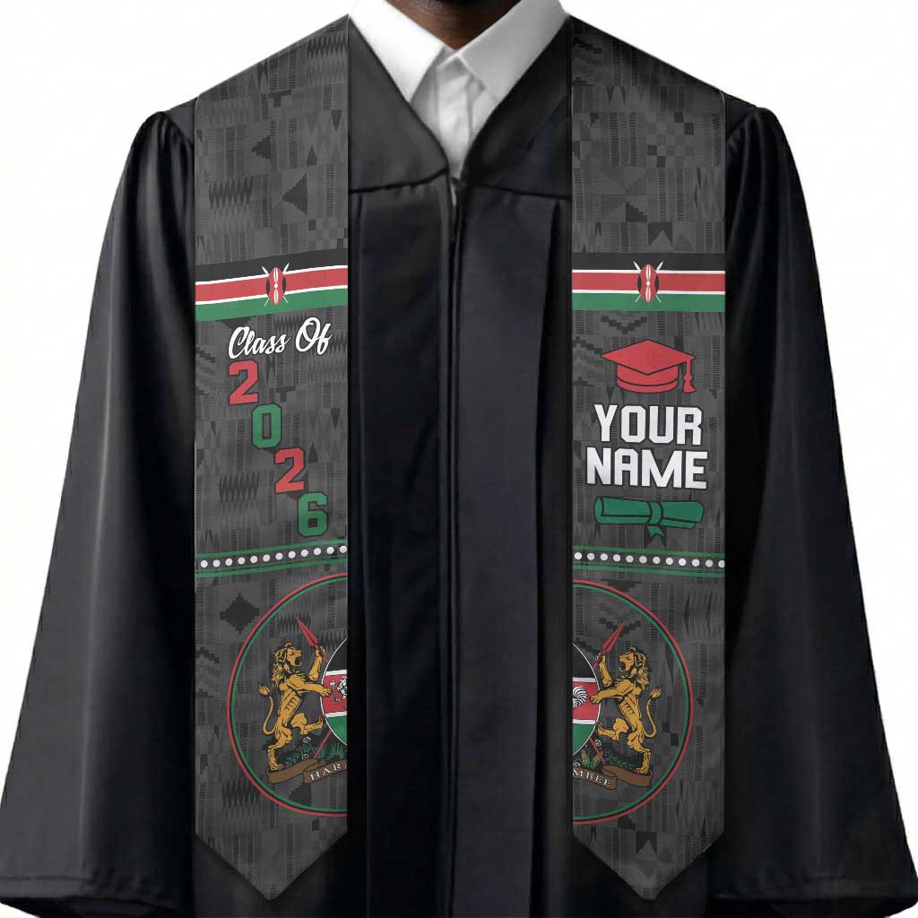 Personalized Kenya Graduation Stole With Coat Of Arms