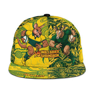 Personalized South Africa vs Australia Snapback Cap Springboks Wallabies Two Nations One Battle