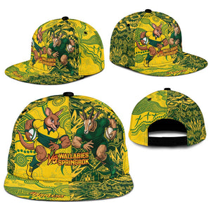 Personalized South Africa vs Australia Snapback Cap Springboks Wallabies Two Nations One Battle