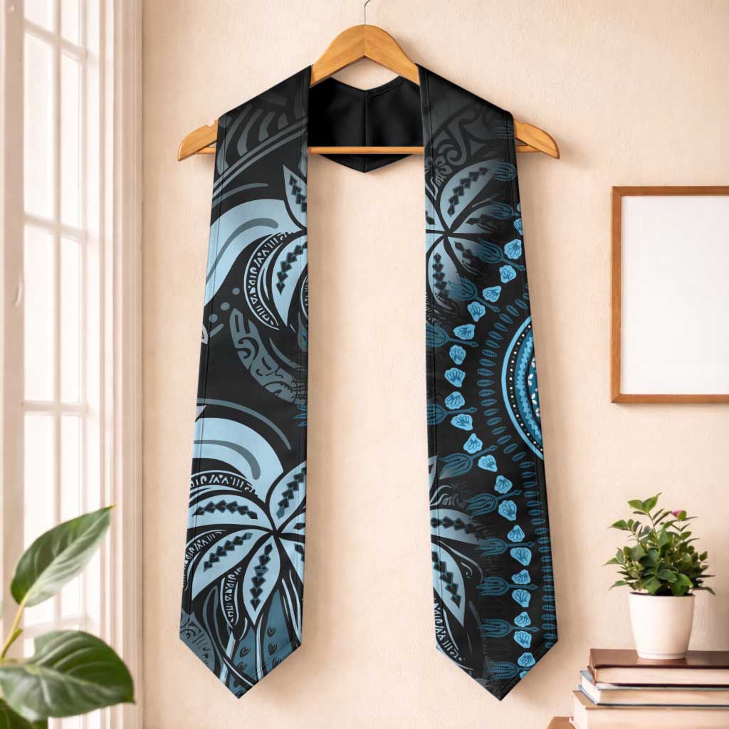 Polynesia Mixed African Dashiki Graduation Stole Afro-pacific Culture - Blue
