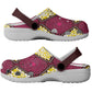 Ruby Gold African Ankara Pattern Clogs Shoes