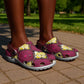 Ruby Gold African Ankara Pattern Clogs Shoes
