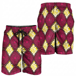 Ruby Gold African Ankara Pattern Shorts for Men