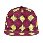 Ruby Gold African Ankara Pattern Snapback Cap