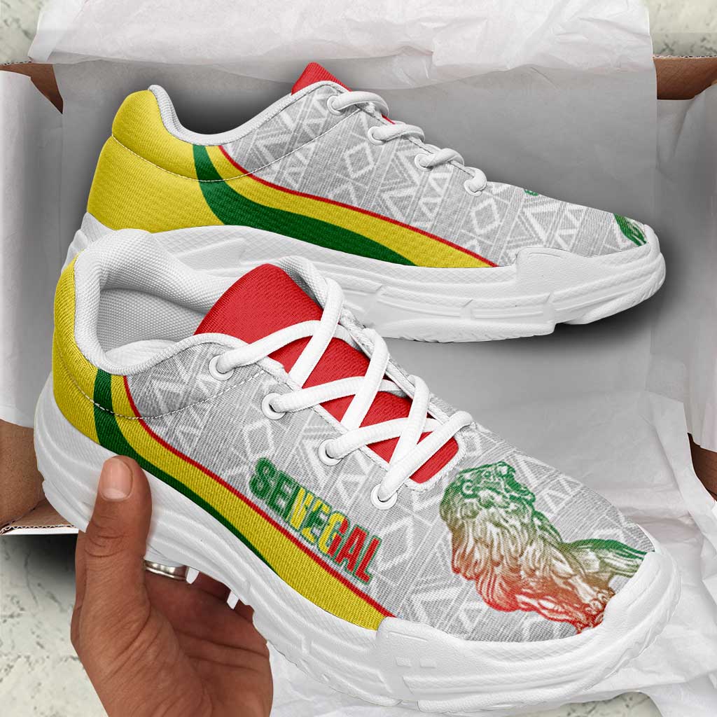 Senegal 2026 Football Chunky Sneakers Go Lions African Pattern Curve Stylized - African Pride