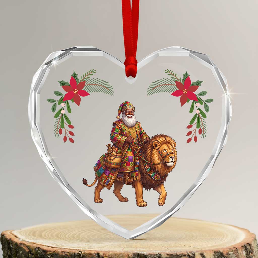 Senegal Christmas Glass Ornament Santa Lion