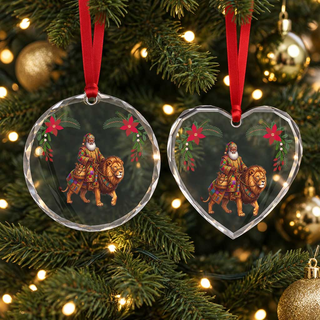 Senegal Christmas Glass Ornament Santa Lion