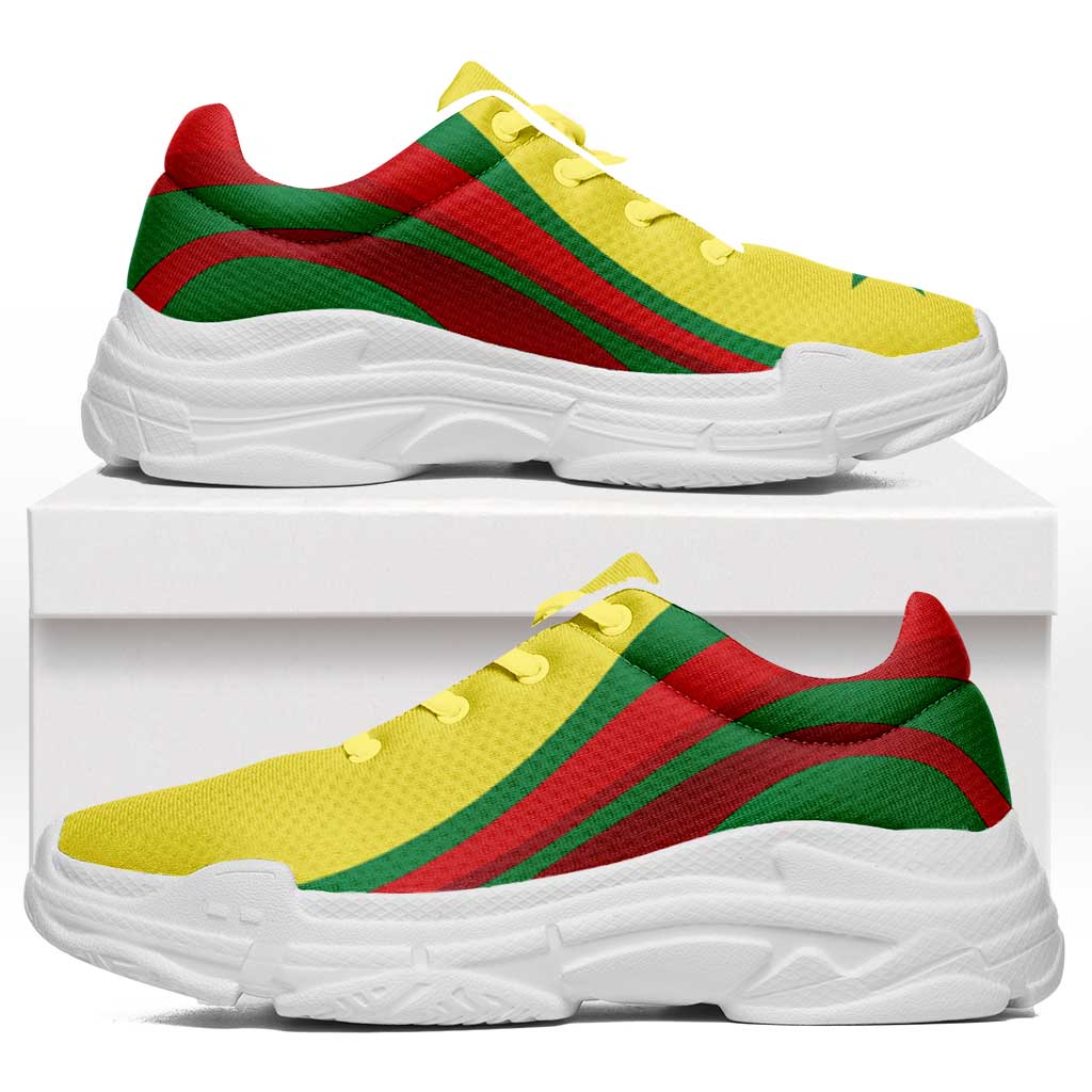 Senegal Football Chunky Sneakers Flag-Inspired Curve Style