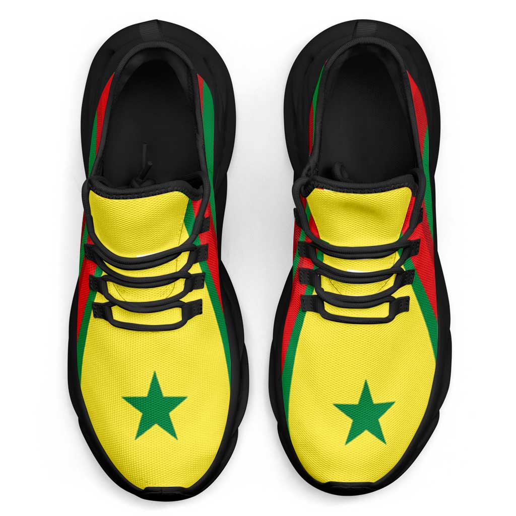 Senegal Football Clunky Sneakers Flag-Inspired Curve Style
