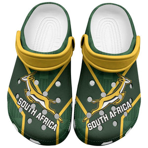 South Africa Rugby Clogs Shoes Go Champions Springboks Kente Pattern