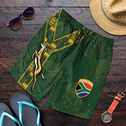 South Africa Rugby Shorts for Men Go Bokke With Protea Pattern