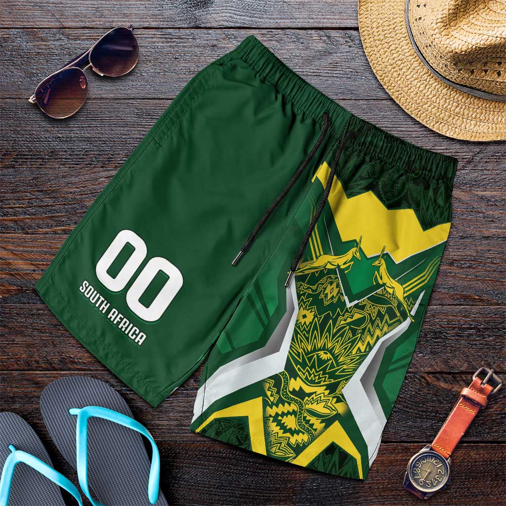 South Africa Springbok Custom Shorts for Men Rugby se Grootste Wedywering