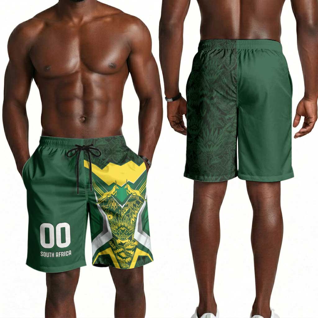 South Africa Springbok Custom Shorts for Men Rugby se Grootste Wedywering