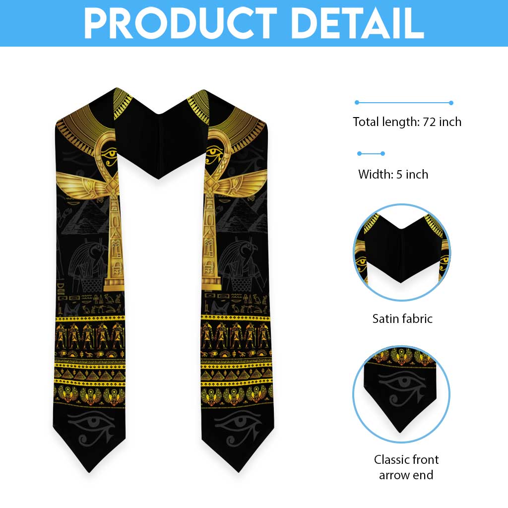 The Ankh Egyptian Hieroglyphs Graduation Stole
