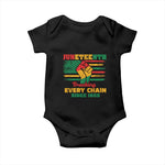 Juneteenth Baby Onesie Breaking Every Chain Since 1865 American Flag