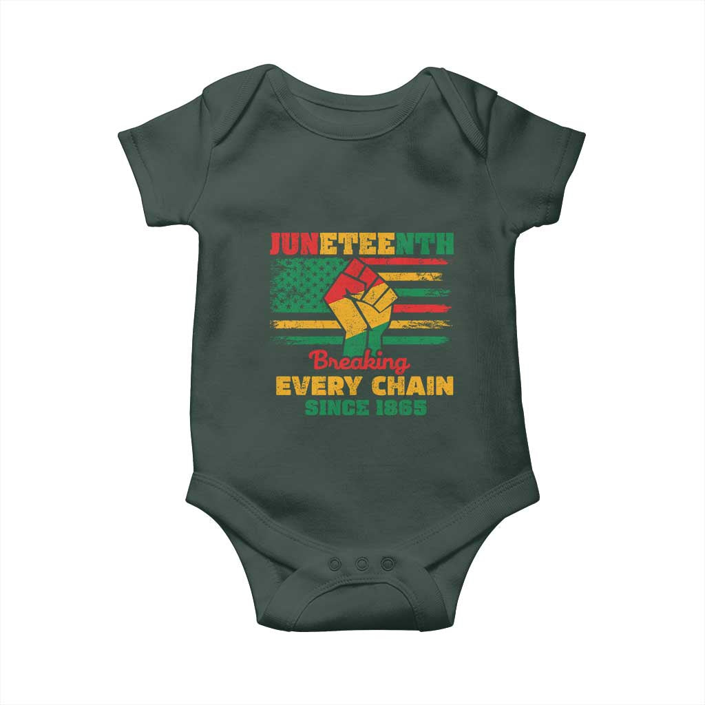 Juneteenth Baby Onesie Breaking Every Chain Since 1865 American Flag
